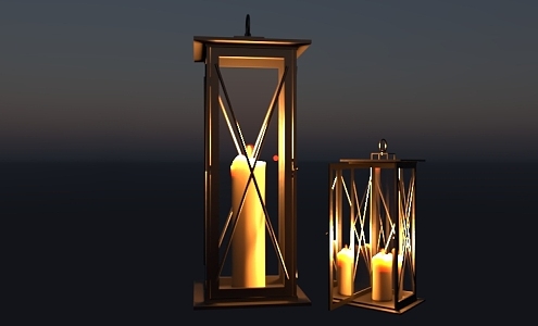 European-style iron portable lamp 3d model