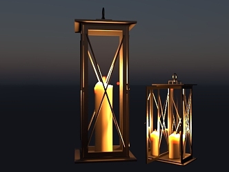 European-style iron portable lamp 3d model