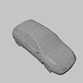 Wreckage of abandoned hatchback 3d model