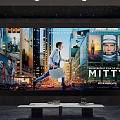 Modern Home Theater Room Interior Design With Starry Ceiling Comfortable Sofa And Projection Wall