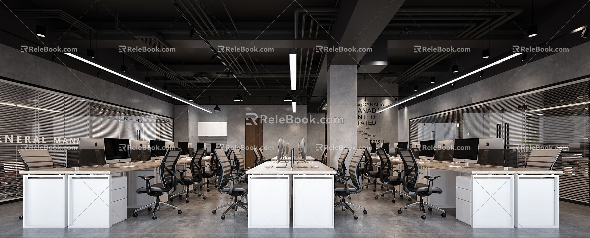 Industrial Wind Office 3d model