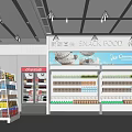Supermarket Department Store Bright Shopping Space With Neatly Arranged Product Shelves And Checkout Counter