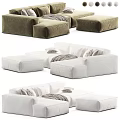 Modern Modular Sofa Set With Various Colors Decorative Pillows And Ottoman