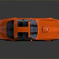 Orange Sports Car With Sleek Design Black Roof Shiny Exterior And Reflective Surface