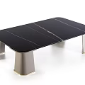 Elegant Modern Coffee Table With Black Marble Top Gold Veins And Metal Legs