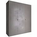 Modern Gray Chest of Drawers With Geometric Line Wood Grain Surface Design