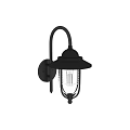 Black Metal Wall Light with Glass Shade Durable Frame and Modern Industrial Design