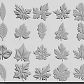 Decorative Varied Leaf Shaped Carvings Designs With Intricate Patterns And Details