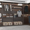 Spacious Modern Wardrobe Interior With Hanging Clothes Shelves Drawers And Storage Boxes