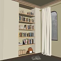 Bookcase Bookshelf Storage Rack Books and Magazines Ancient Books Decorative Ornaments Wooden Box 3d model