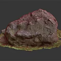 Natural Wooden Stone Decorative Rock With Textured Surface And Green Moss Accent