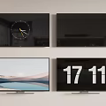 Four Modern Wall Mounted TVs With Various Display Screens In Home Setting