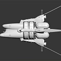 White Space Shuttle Model With Detailed Aerospace Structure And Design