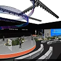 Fashion Week Stage Show With Circular Lighting And Models Displaying Outfits