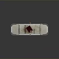 Medical Stretcher With Wheels Brown Straps And Red Item On Mattress