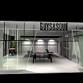 Modern Guys Soul Clothing Store With Glass Facade And Interior Display Design