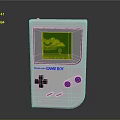 Nintendo Game Boy Electronic Device With White Body Purple Buttons And Green Gaming Screen