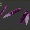 Three Different Folding Knives With Black Handles And Metal Blades Display Collection