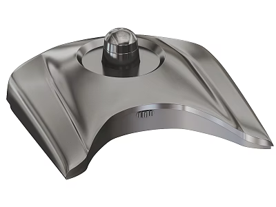 Silver Metallic Component With Smooth Curved Design And Circular Top For Industrial Use 3d model