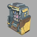 Modern Daily Necessities Vending Machine with Multiple Compartments and Gray Yellow Design