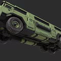 Green Six Wheel Rugged Off Road Utility Vehicle With Roof Rack