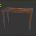 Simple Wooden Table With Rectangular Tabletop And Slim Legs In Natural Wood Grain