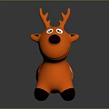 Orange Inflatable Deer Toy For Kids With White Spots Black Nose Smiling Face
