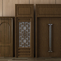 Chinese-style swing door 3d model