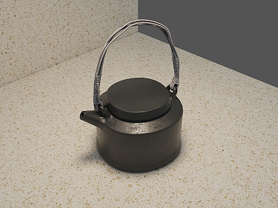 Nostalgic old iron pot retro 3d model