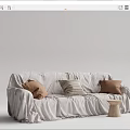 Modern Multiplayer Sofa Double Sofa 3d model