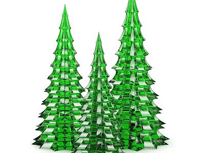 Green Crystal Christmas Tree Shaped Decorative Ornament Set for Home Decor 3d model