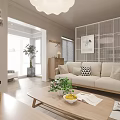 Nordic Style Single Apartment Japanese Style Single Apartment Nordic Style Living Room Nordic Style Sofa Coffee Table Japanese Style Sofa Coffee Table 3d model