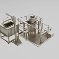Stainless Steel Industrial Processing Equipment With Mixing Tank Platform And Stairs Structure