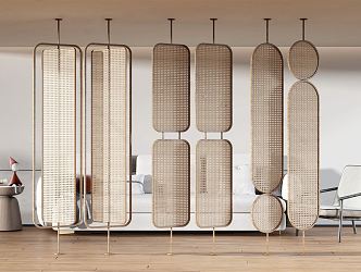 Silent screen rattan screen partition 3d model