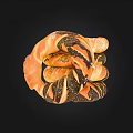 Freshly Baked Salted Twisted Pretzels With Striped Pattern Stacked Together 3d model