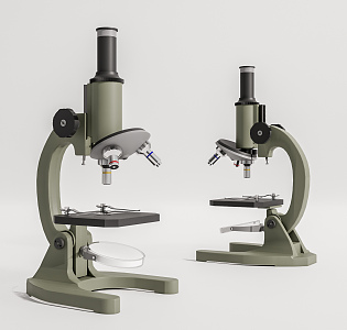 modern microscope 3d model