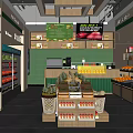 Fresh Fruit Store Interior With Colorful Fruit Displays Shelves And Digital Screens
