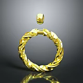 Luxurious Gold Ring and Pendant With Intricate Twisted Design Shiny Finish