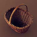 Handwoven Wicker Basket with Sturdy Handle for Home Storage Natural Brown Weave Design