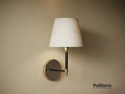 Elegant Modern Wall Lamp Design With Fabric Shade And Metal Bracket Poliform 3d model