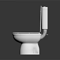 Modern White Ceramic Toilet With Sleek Design And Open Lid For Bathroom Use