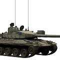 Military Green Main Battle Tank With Armored Turret Cannon And Tracks