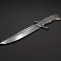 Tactical Military Knife With Sharp Serrated Blade And Textured Handle 3d model