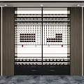 Modern Wine Cabinet Design With Double Glass Doors And Metal Frame For Wine Storage