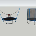 Outdoor Trampoline Sport Equipment With Blue Frame Safety Net And Ladder Design