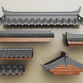 Chinese-style eaves Chinese-style eaves line Cornice ridge Chinese-style component Eaves tile ridge tile component 3d model