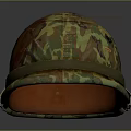 Camouflage Military Helmet with BORN TO KILL Lettering and Vintage Design