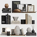 Decorative Ornament Set With Books Clock Vases Wooden Tray And Photo Frames For Home Decor