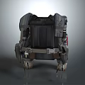 Functional Mechanical Techwear Backpack With Heavy Duty Straps And Metal Support Frame 3d model