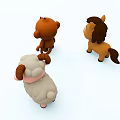 Cute Cartoon Reptile Figurines Set With Friendly Expressions And Colorful Details